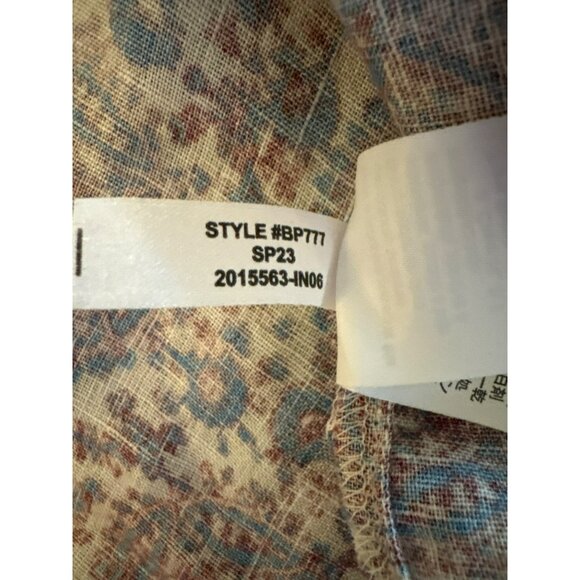 J.Crew Floral Paisley Print Sleeveless Linen Top With Ruffle Collar Size M - Picture 8 of 8